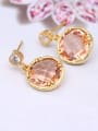 thumb Women Exquisite Round Shaped Glass Earrings 2