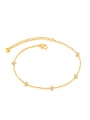 thumb Simple Cubic Rhinestones Gold Plated Anklet 0