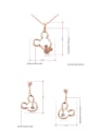 thumb Alloy Rose Gold Plated Fashion Crystals Mickey Mouse Two Pieces Jewelry Set 1