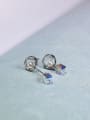 thumb Simple Cubic Crystals Tiny Imitation Peals Hollow Round 925 Silver Stud Earrigns 1