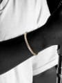 thumb Hip-hop Style Cubic Zirconias Gold Plated Men Bracelet 1