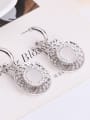 thumb Alloy White Gold Plated Fashion Rhinestones Hollow Round-shaped Two Pieces Jewelry Set 2