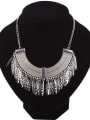 thumb Exaggerated Arc shaped Tassels Pendant Alloy Necklace 0