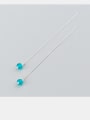 thumb S925 Simple blue sky stone line earring 2