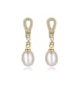 thumb 925 Sterling Silver With Gold Plated Simplistic Irregular Drop Earrings 0