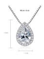 thumb Sterling Silver classic zircon water Drop Necklace 2