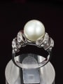 thumb Fashionable Platinum Plated Artificial Pearl Ring 1