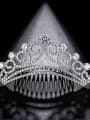 thumb Copper inlaid AAA zircon classic crown bride hair accessories 1