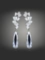 thumb Noble Shiny Zirconias Copper Platinum Plated Drop Earrings 0