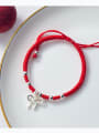 thumb Sterling silver sweet Bowknot hand-woven red thread bracelet 1