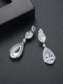 thumb Copper With White Gold Plated Fashion Water Drop Drop Earrings 2