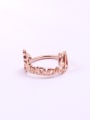 thumb Alphabet Pattern Rose Gold Plated Ring 0