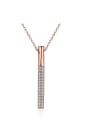 thumb Rhinestone Rose Gold Geometric Shaped Necklace 0