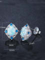 thumb Opal Stone Zircon stud Earring 2