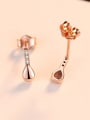 thumb 925 Sterling Silver With  Cubic Zirconia Simplistic Water Drop Stud Earrings 2