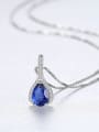thumb 925 Sterling Silver With Fashion Multicolor glass stone Water Drop Necklaces 3