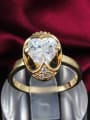 thumb Exquisite 18K Gold Plated Heart Shaped Zircon Ring 1