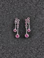 thumb Ruby Sterling Silver Nickel Free Plating Thickness Of Platinum Chandelier earring, 0