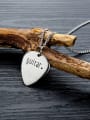 thumb Titanium With White Gold Plated Simplistic Heart Mens  Pendants 2