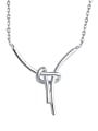 thumb 925 Sterling Silver With White Gold Plated Simplistic Irregular Necklaces 0