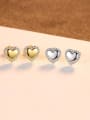 thumb 925 Sterling Silver With Cubic Zirconia Simplistic Heart Stud Earrings 2