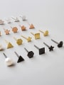 thumb Sterling Silver six piece asymmetric Mini Stud Earrings (multiple shapes four colors optional) 0