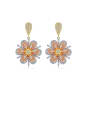 thumb Copper With Platinum Plated Fashion Flower Cluster Earrings 0