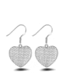 thumb Heart-shape Noble White Gold Plated Drop Earrings 0