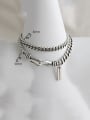 thumb 925 Sterling Silver With Antique Silver Plated  Chain Lovers Bracelets 4