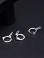 thumb 925 Sterling Silver With Silver Plated Zirconium geometry Charms 3