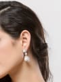 thumb Copper With Platinum Plated Luxury Flower Chandelier Earrings 4