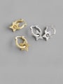 thumb 925 Sterling Silver With Gold Plated Personality Hollow Star Clip On Earrings 0