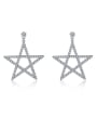 thumb Copper With Platinum Plated Fashion five-pointed star Stud Earrings 0