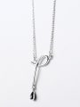 thumb Sterling silver hollow geometric line necklace 1