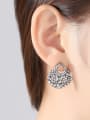 thumb European and American fashion fan AAA zircon party Earrings Gift 1