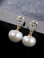 thumb Pure Silver Natural Freshwater Pearl Stud Earrings 0