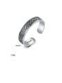 thumb 925 Sterling Silver With Antique Silver Plated Vintage Simple Pattern Free Size Rings 3