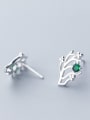 thumb 925 Sterling Silver With Silver Plated Simplistic Branch Stud Earrings 2