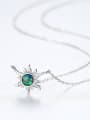 thumb 925 Sterling Silver With Opal Cute  Sun Necklaces 3