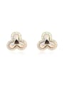 thumb Simple Shiny austrian Crystals Champagne Gold Alloy Stud Earrings 0