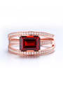 thumb Fashion Garnet Gemstone Zircon Engagement Ring 1