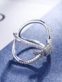 thumb Cross rope knot micro-inlaid zircon ring 2