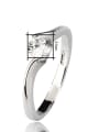 thumb Classical Simple Single Line Ring with Zircon 2