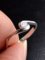 thumb Silver Plated Zircons Silver Plated Copper Ring 2