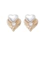 thumb Alloy With Gold Plated Simplistic Heart Stud Earrings 0