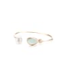 thumb 18K Gold Artificial Pearl The Letter-Shaped Bangle 0