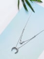 thumb Temperament Moon Shaped S925 Silver Sweater Chain 1