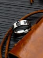 thumb Titanium With Antique Silver Plated Vintage Geometric Band Rings 2