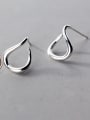 thumb 925 Sterling Silver With Silver Plated Simplistic Geometric Stud Earrings 2