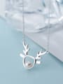 thumb 925 Sterling Silver With Silver Plated Personality Bee-joo Antler Necklaces 0